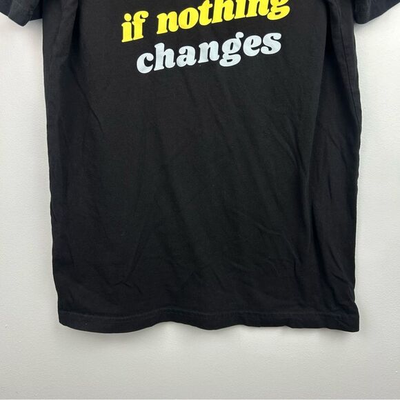 American Eagle Outfitters Short Sleeve T-Shirt Tee Black Nothing Changes Sz S - Picture 2 of 10